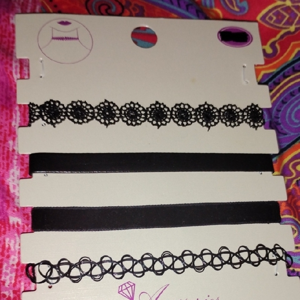 Black Choker Necklace Set